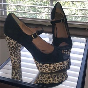 Lucky Brand Peep Toe Mary Jane Heels